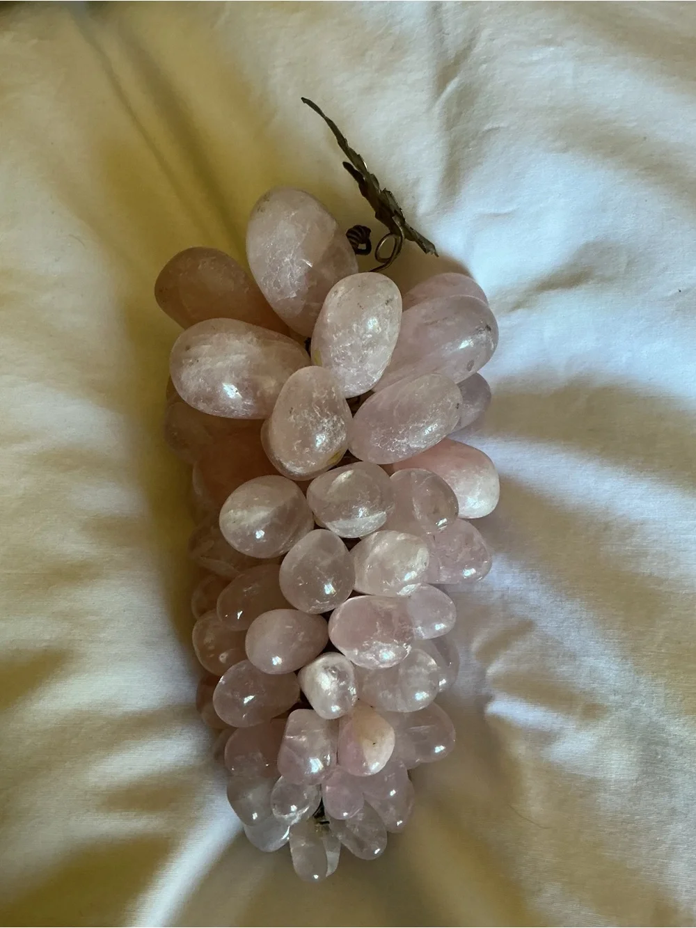 Rose Quartz Grape Cluster Mid Century